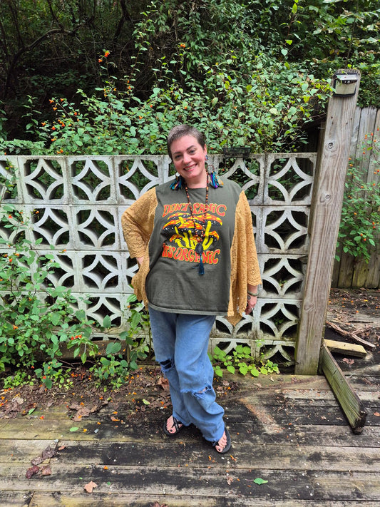 Boho Upcycled Top