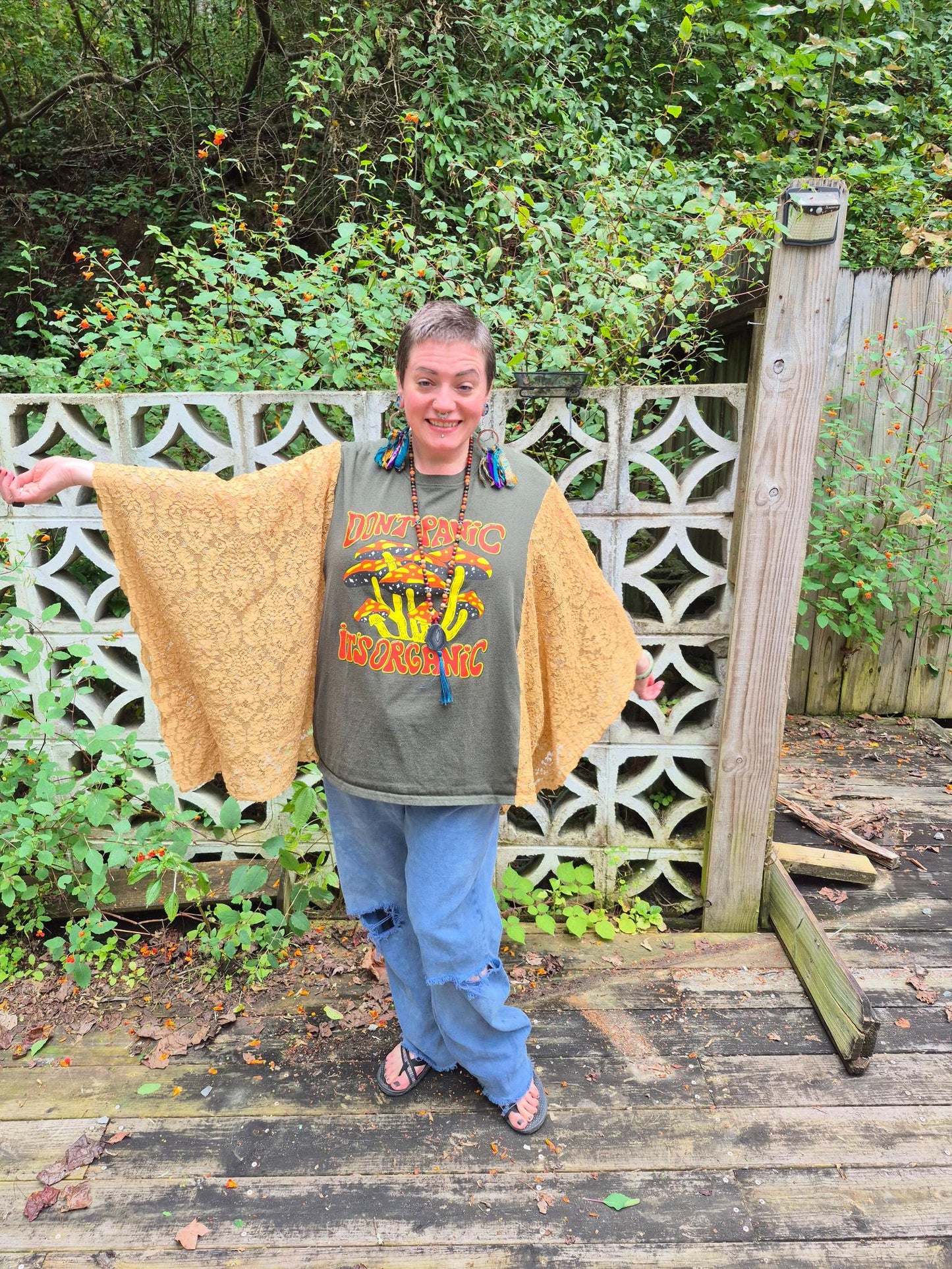 Boho Upcycled Top