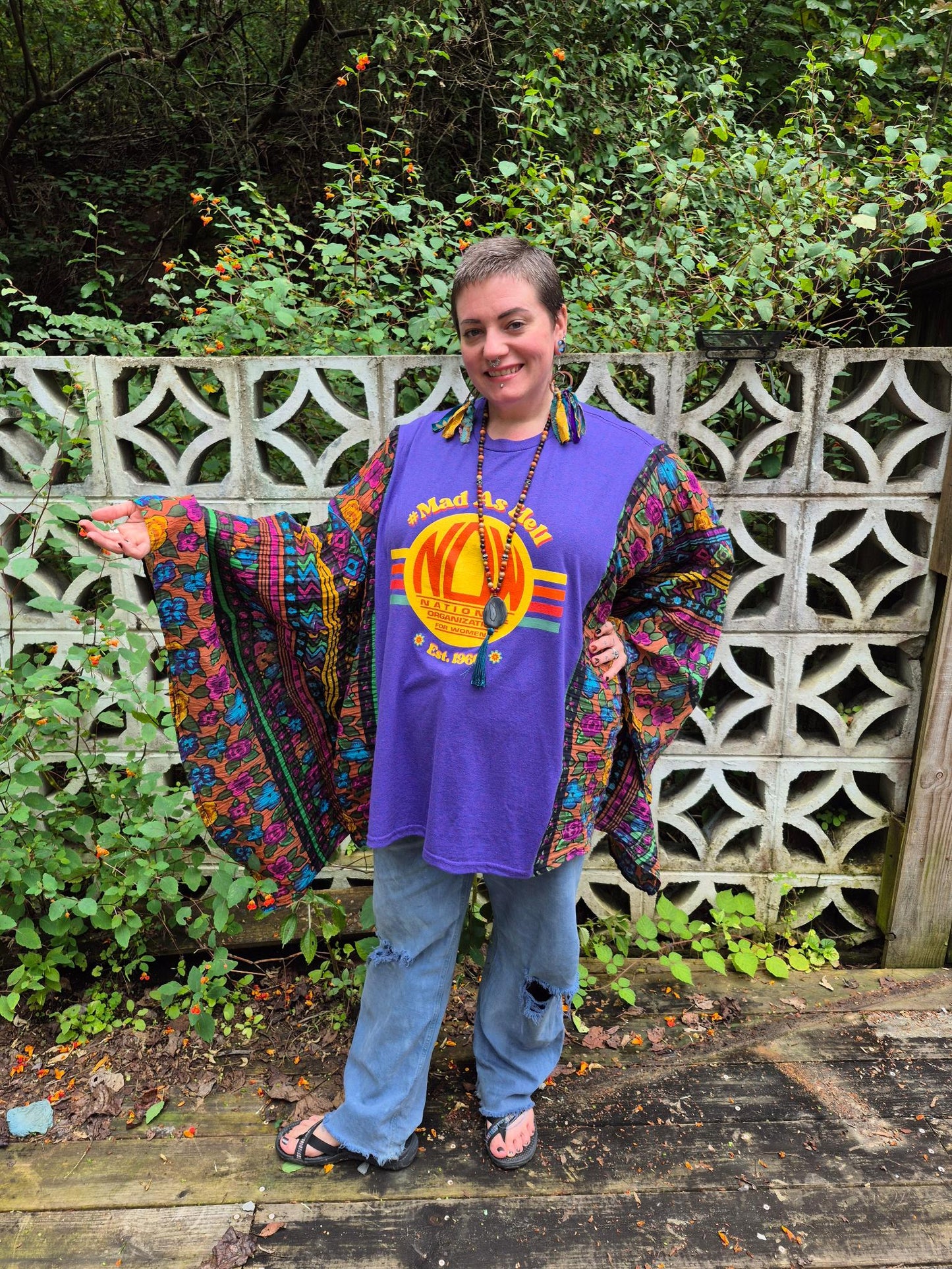 Boho Upcycled Top