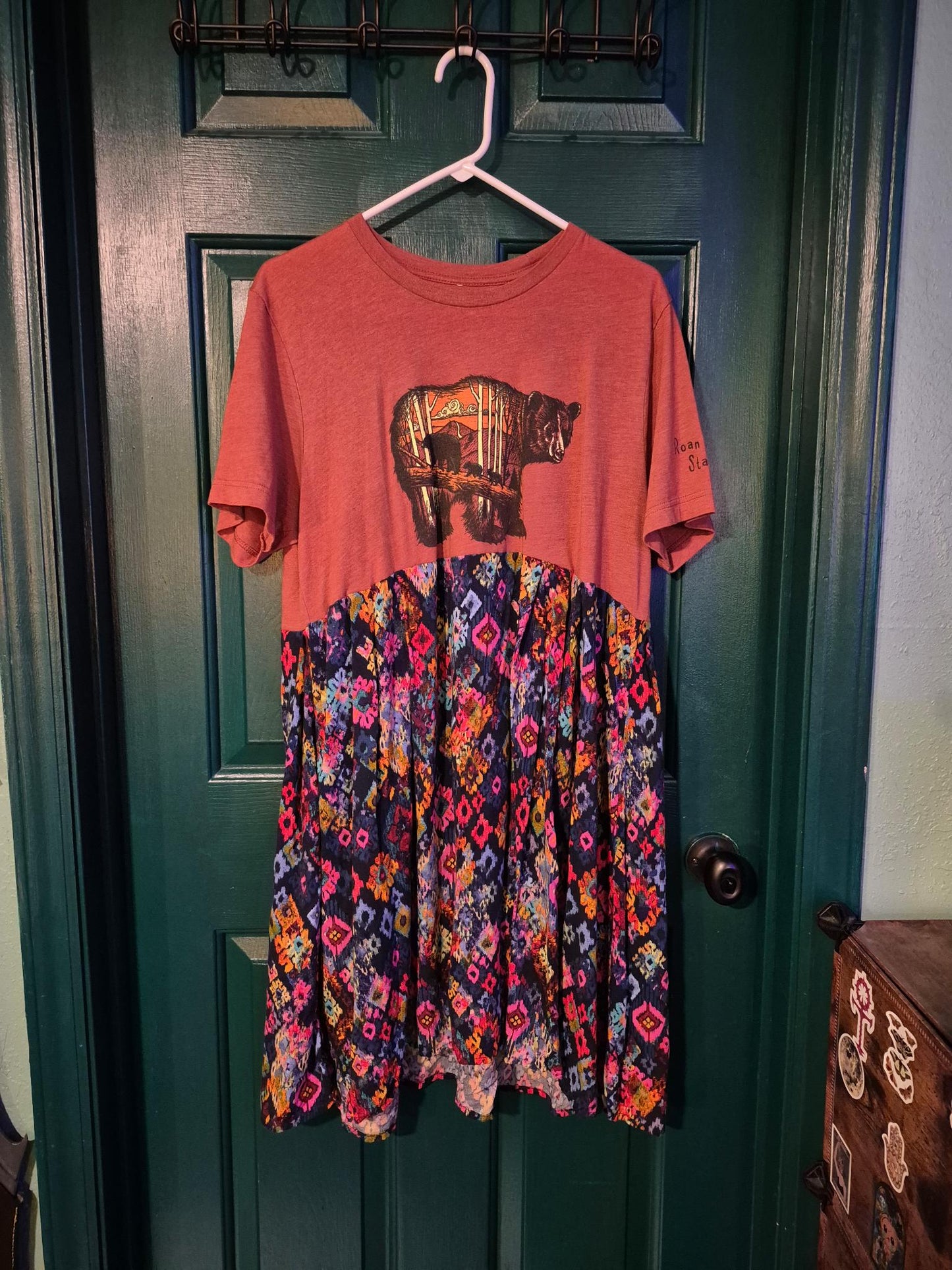 Boho Upcycled T-Shirt Dress